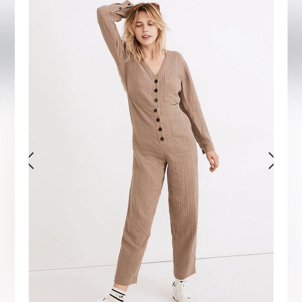Madewell Lightspun Stitched-Pocket
Coverall Jumpsuit Size Small